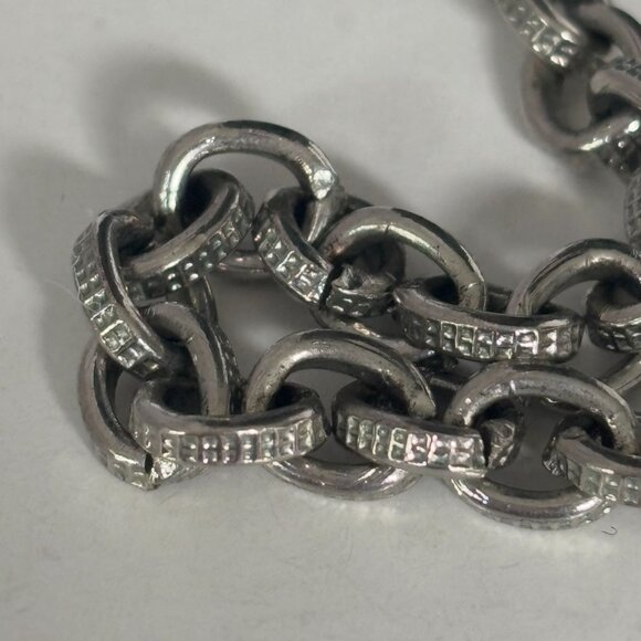 Chicos Long Silver Tone Textured Chain Necklace 34” Statement Layering Jewelry - Picture 3 of 6